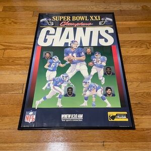 Rare Vintage 1987 Super Bowl XXI 
New York Giants Champion Poster
